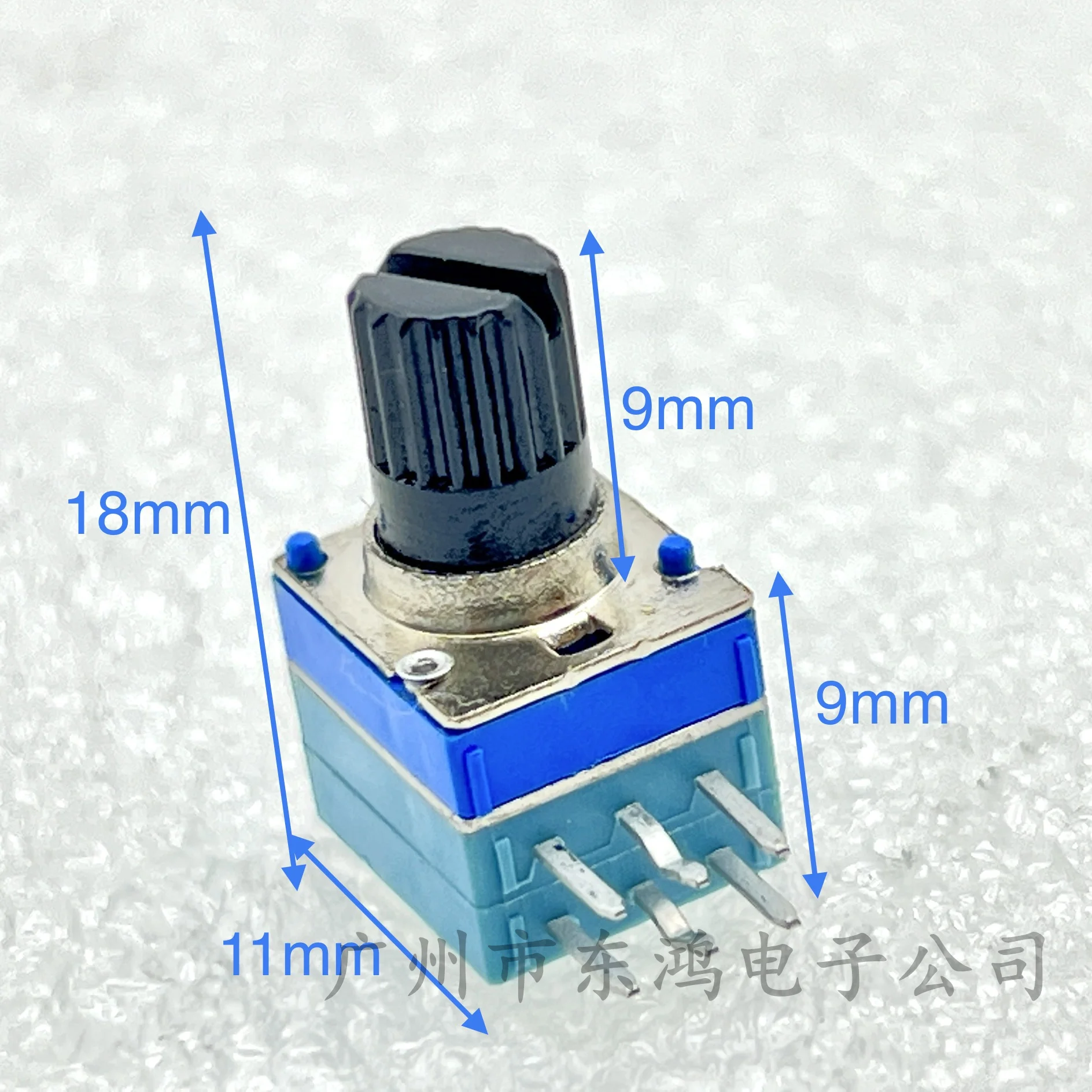 5 pcs Korean plastic RK097 dual adjustable potentiometer B50K volume adjustment resistance shaft length 9MM