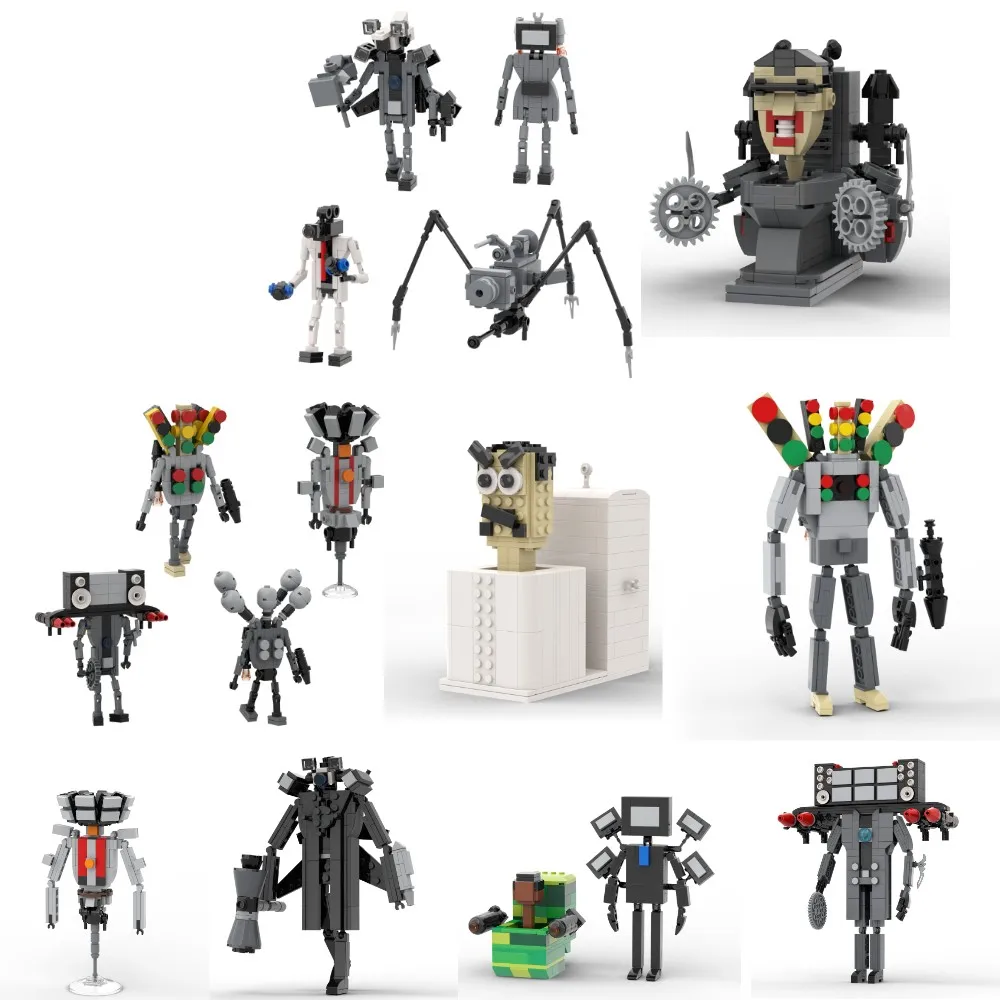 MOC Toilets Man Photography Robot Building Blocks set Traffic Light Skibidiedss Toilets Cameraman Battle Pack Man Toy kids Gift