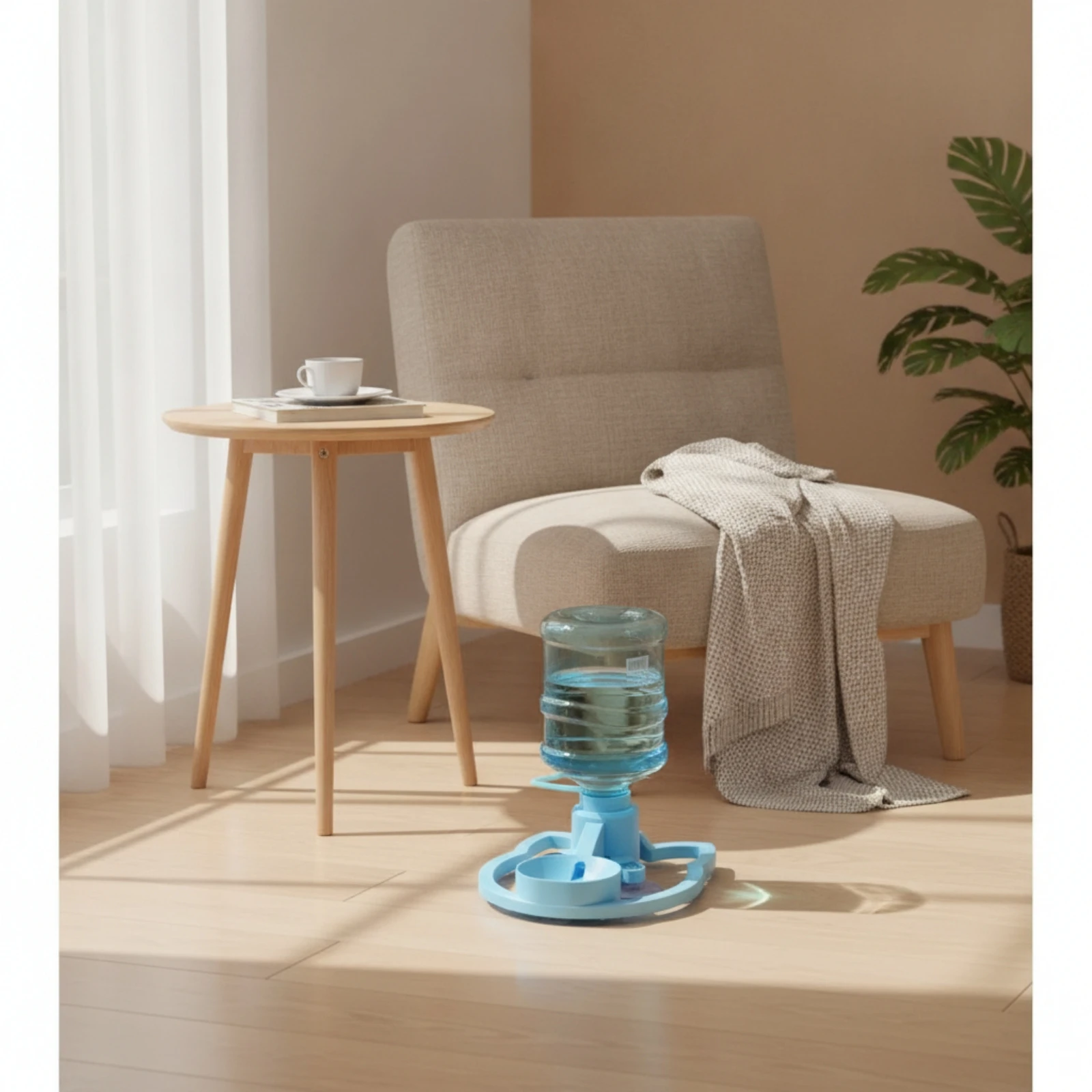 Automatic Waterer with Bowl Weight-OperatedFed Pet Water Dispenser Cat Water Dispenser Non-Electric Cat Drinking Fountain Stable