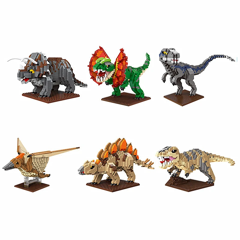 Dinosaur Series Tyrannosaurus rex pterosaur microdeeltjes bouwsteen ouder-kind educatief speelgoed vrijetijdscadeau voor kinderen - afbeelding 2