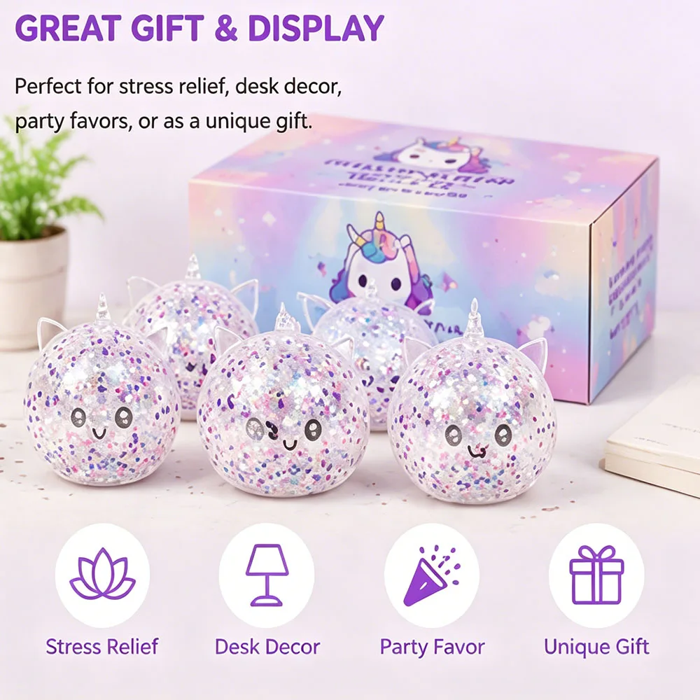 Kathartischer Stressabbau-Spielzeug: Transparenter Einhorn-Bao-Bun-Squishy, nicht klebend, strapazierfähig, zur Wutabbau, Büro-Stresskiller-Gadget – Detail 4