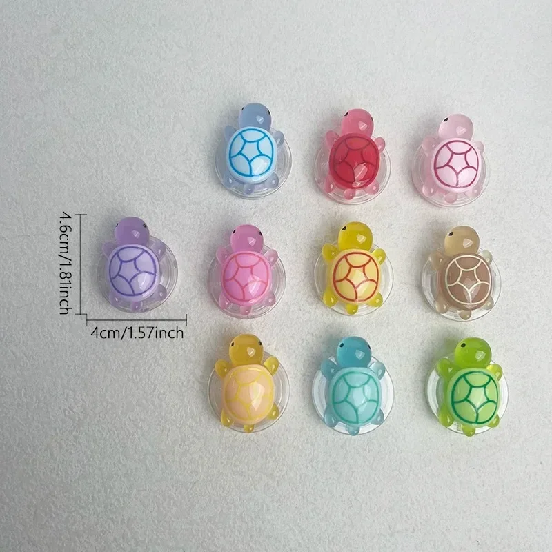 

Glow-in-the-Dark Turtle Phone Holder Mini Resin Turtle Design Expandable Folding Stand Non-Slip ABS Grip for Mobile Devices