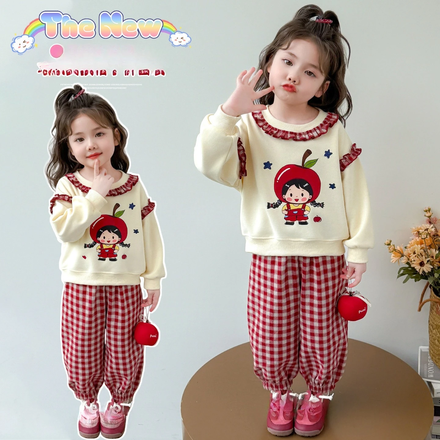 Girls Fall Winter Style 2PCS SETS Graceful kids' sets and outfits Girls Clothes Long Sleeve Top with Pants