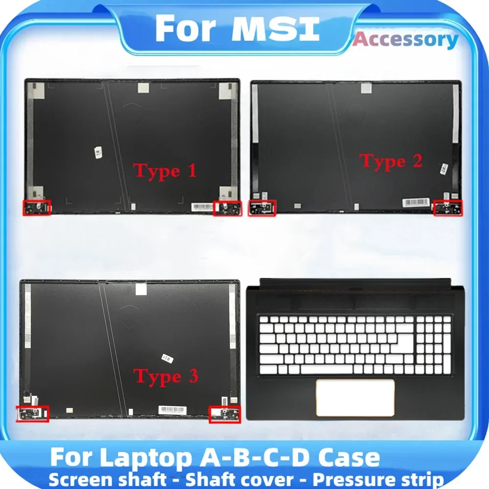 

NEW LCD Back Cover For MSI GS75 MS-17G1 17G3 Laptop Front Bezel Hinges Palmrest Bottom Case 17 Inch Top Back Case