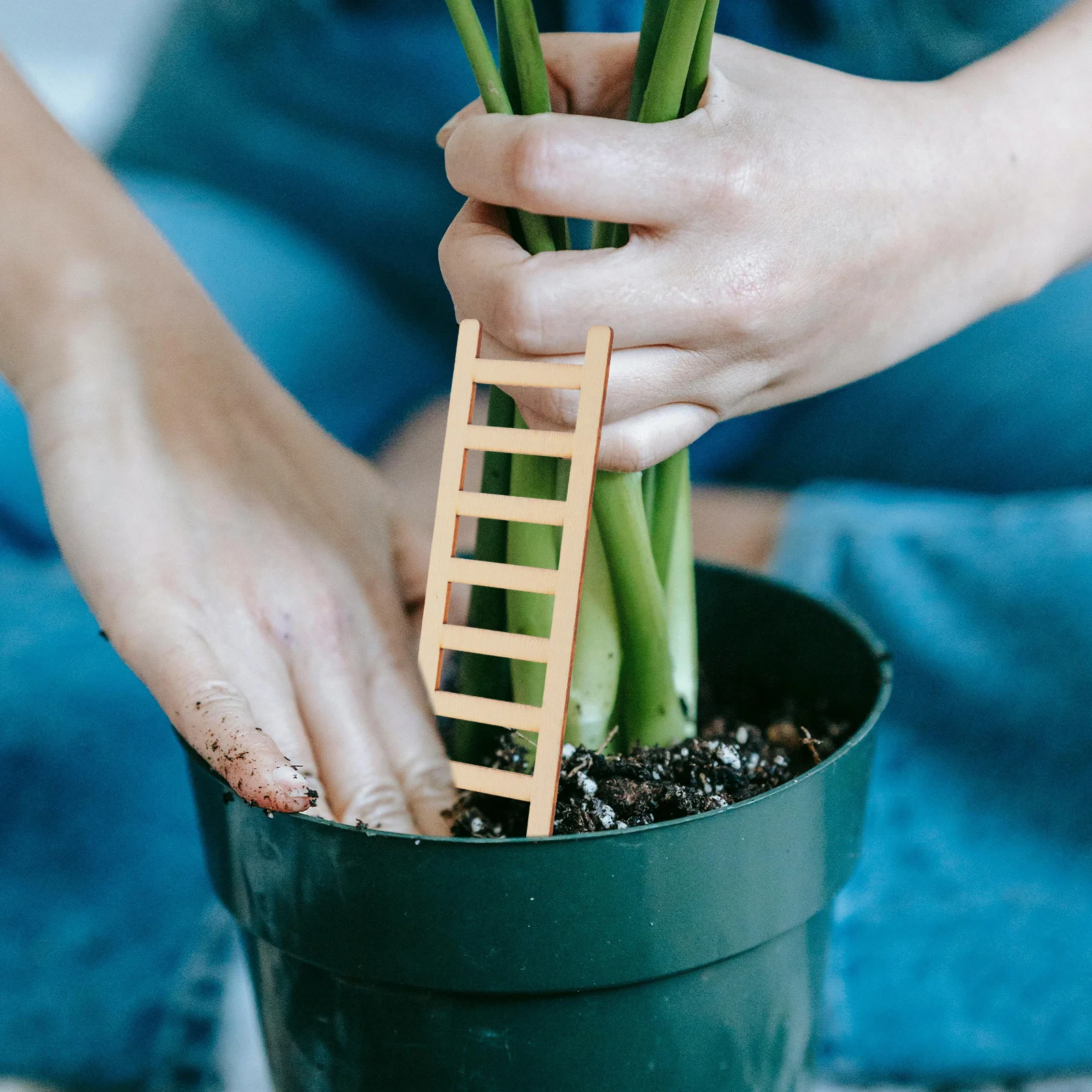 Échelles miniatures en bois, 2 pièces, décor de Simulation, bricolage, Mini meubles de maison, accessoires de disposition, échelles miniatures, décor de paysage à faire soi-même