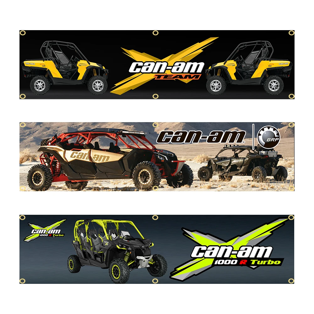 60X240cm Can Am BRP Motorcycle Racing Canada Flag Polyester Printed Garage or Outdoor Decoration Tapestry