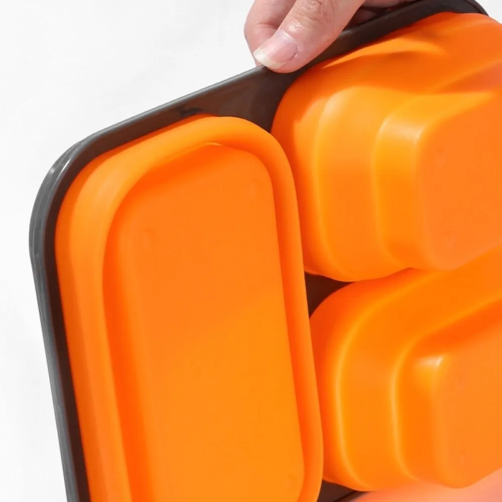 

1350ml Microwaveable Silicone Lunch Box Large Capacity Airtight Foldable Lunch Box with Spork Rectangular