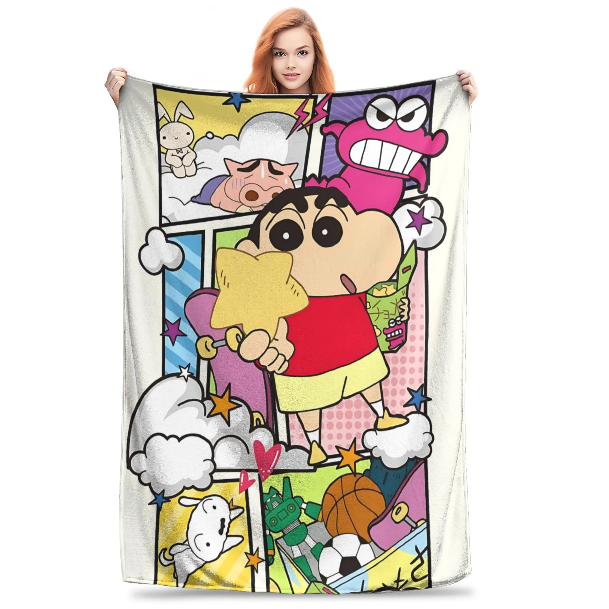 1PC Home Crayon Shin chan‌s  Blanket Throw Super Cosy Plush Living Room Sofa