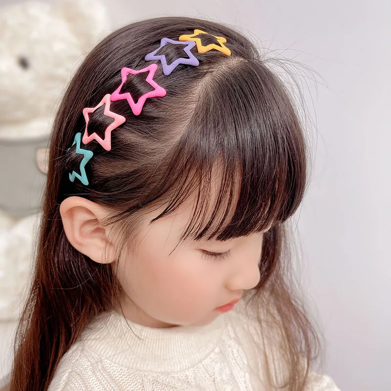 10pcs Metal Star BB Hairclip Colored Hairpins Girls Hair Pins DIY Kids Hair Clip Jewelry Making Hair Accessories Headwear