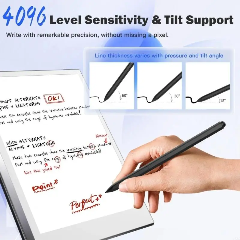 U55C Digital Pen For Remarkable 1/2 Tablet Notebook 4096 Pressure Sensitivity with Eraser for Note Taking Digital Pen