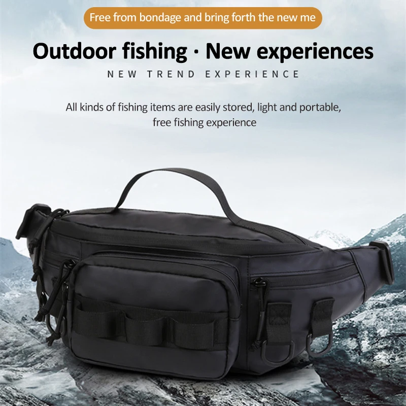 Multifunctional Lure Fishing Belt Bag Men Waist Chest Bag Waterproof Lightweight Outdoor Sports Waist Bags Molle Fanny Pack Bags