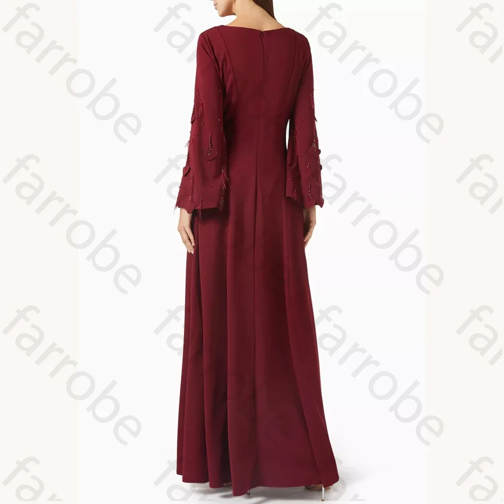 Met kralen versierde jurk in stretch-crêpe a-lijn avondjurken formele galajurk prachtige feestjurken van hoge kwaliteit op maat