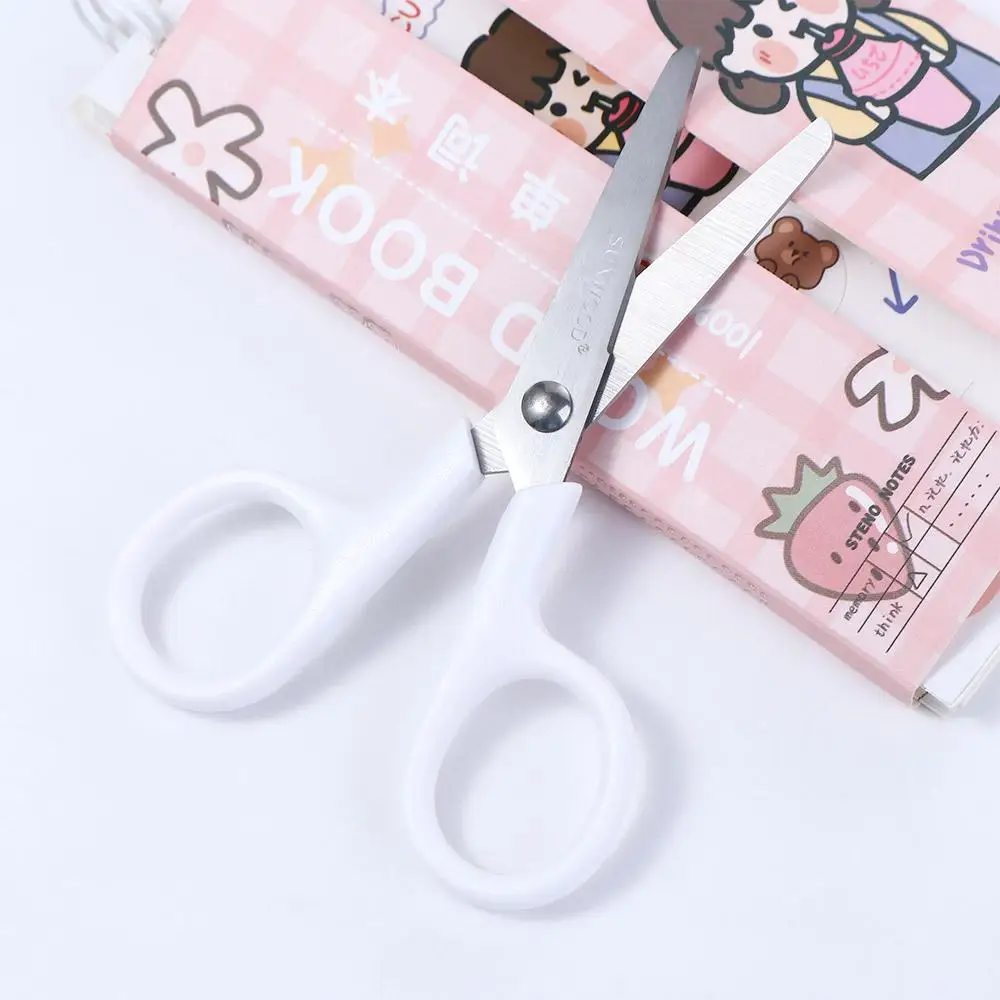 

Stationery School Supply with Cover Stainless Steel Student Handwork Office Scissor Scissor White Color White Tiny Scissors
