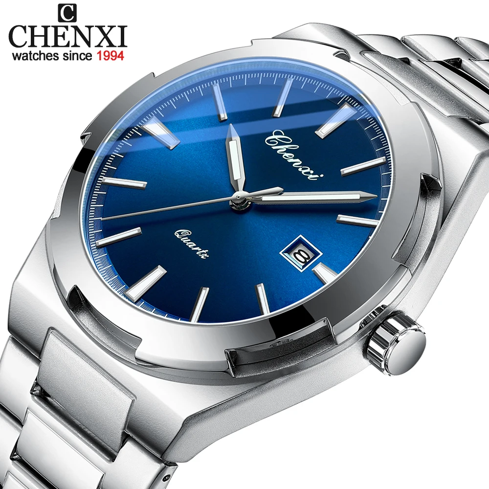 CHENXI Men's Watches Stainless Steel Watches Luxury Minimalist Quartz Wristwatch Automatic Date Men Business Calendar Watch