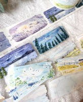 Lynn Studio Vintage Long Holiday Washi PET Tape for Card Making Planner DIY Scrapbooking Plan Decorative Sticker