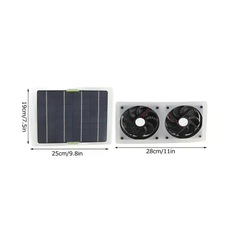 100W 12V सोलर पैनल फैन किट वाटरप्रूफ पोर्टेबल डुअल एग्जॉस्ट फैन सोलर पैनल सेट होम ग्रीनहाउस एक्सेसरीज़ 10 best sales 12v सौर - №8