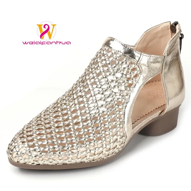 

Luxurious Women's Sandals 2026 New Style Woven Women's Boots Large Size Women's Sandals Retro Sandals Mom Shoes Heels Women