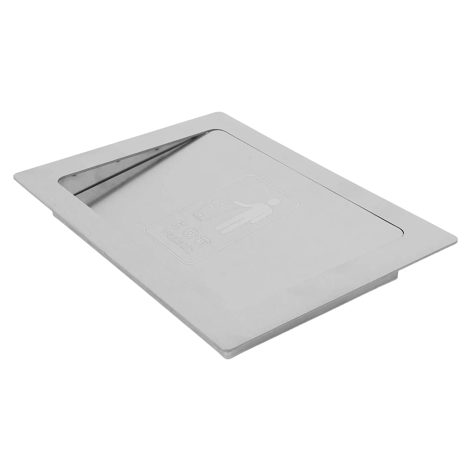 

Recessed Garbage Lid Stainless Steel Embedded Trash Bin Cover For Kitchen Milk Tea Shop Countertop Built-In Waste Container Push