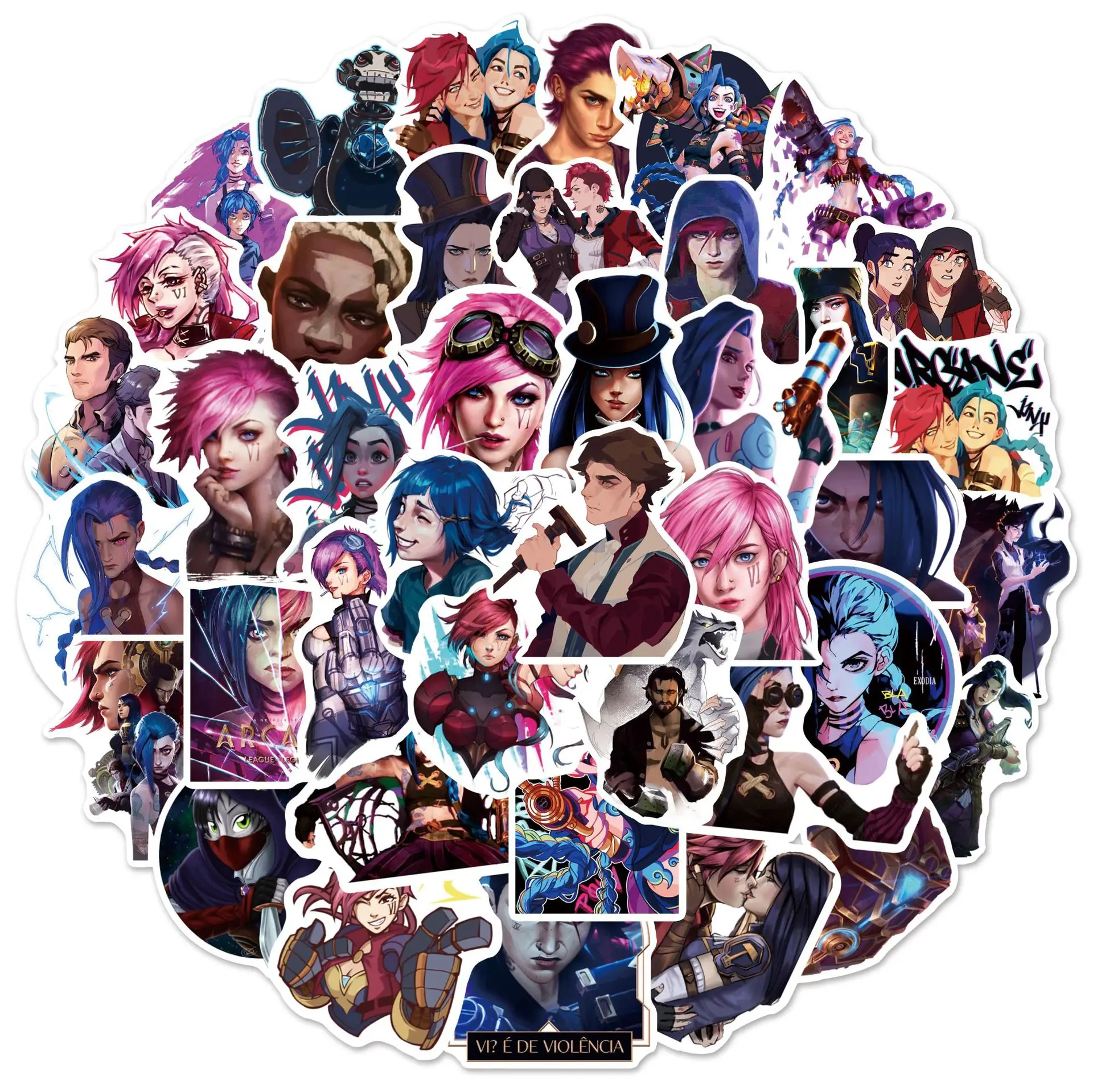 10/50PCS Cartoon Anime Arcane League of Legends Game Sticker DIY Phone Laptop Cup Guitar Skateboard Graffiti Decals Fun for Kid