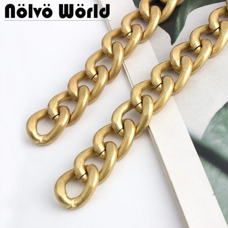 1-5-10 Meters Satin Gold 15MM 19MM Width Chain Light Weight For Women Handbag Bags Shoulder Belt Durable Chains DIY Accessories