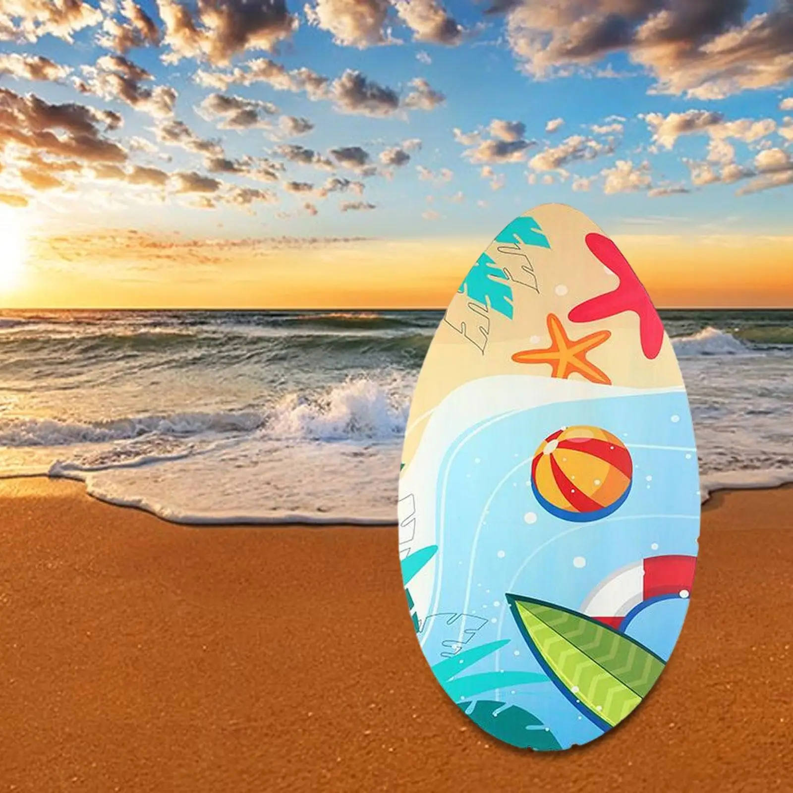 

Cartoon Printed Skimboard Standing Sand Sliding for Teenagers Beginners Kids
