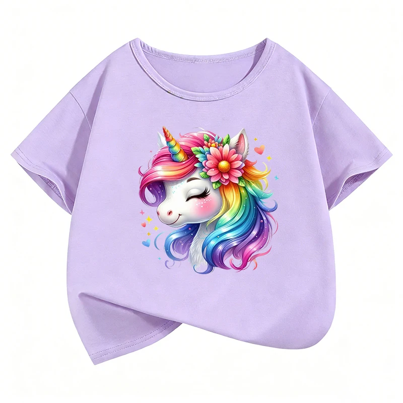 Fashion Horse with Rainbow Design T-Shirt Printed T Shirt Gi