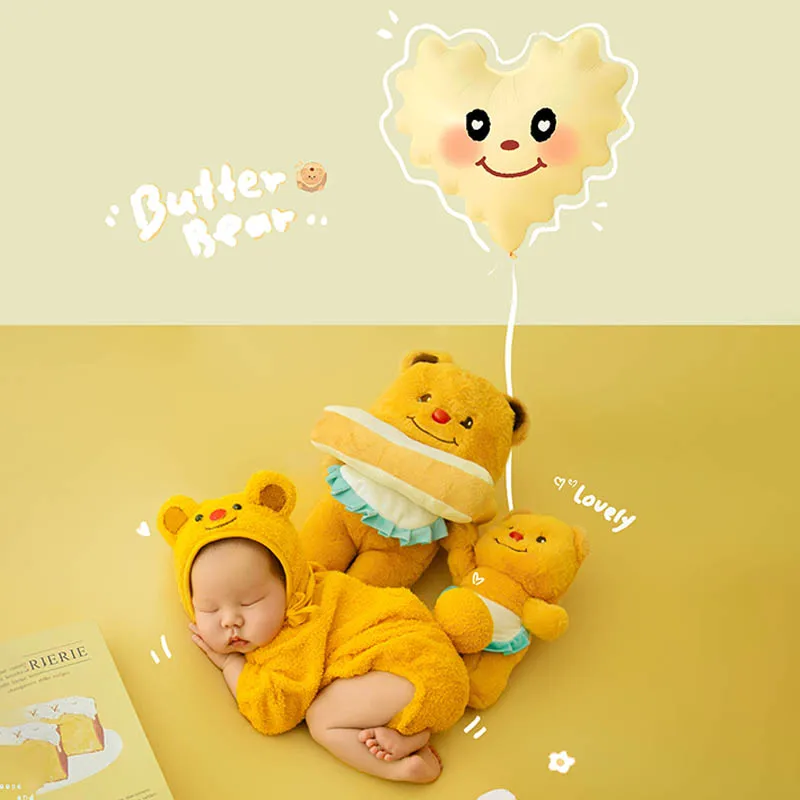 Simpatico orso Kawaii bambola vestiti per fotografia neonato costumi per bambini libro di pane puntelli orso giocattoli di peluche servizio fotografico per neonati creativi