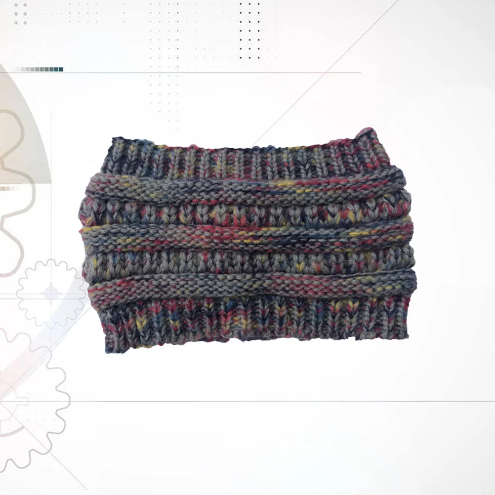 

Woolen Yarn Headband Dark Grey Knitted Ponytail Hat Colorful Spot Thicken Hat Fashion Outdoor Camping Woolen Yarn Headband