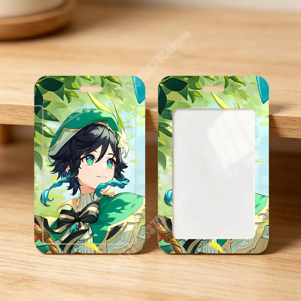 Genshin Impact Venti Windborne Bard Plastic Card Holder Worker ID Card Clear Transparent Employee Visitor Pass