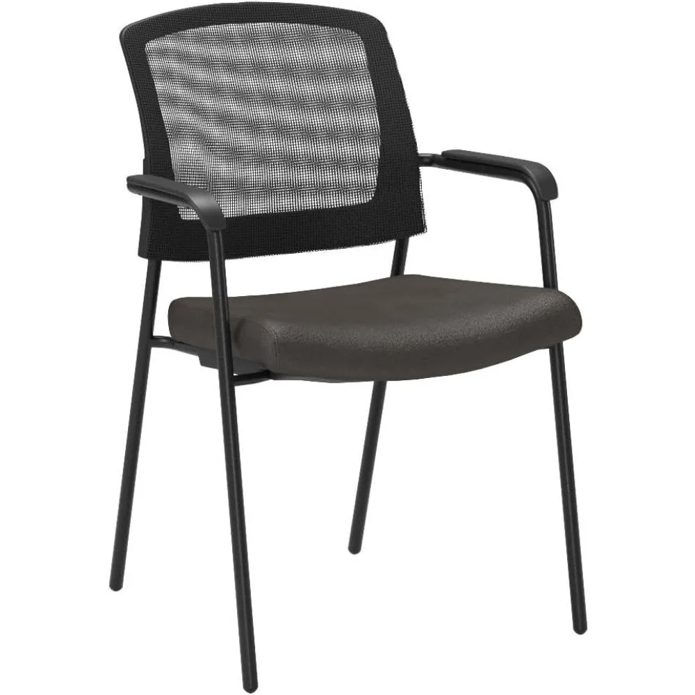 Office Reception Guest Chair, Mesh Back Stacking with Ergonomic Lumbar Support and Thickened Seat Cushion