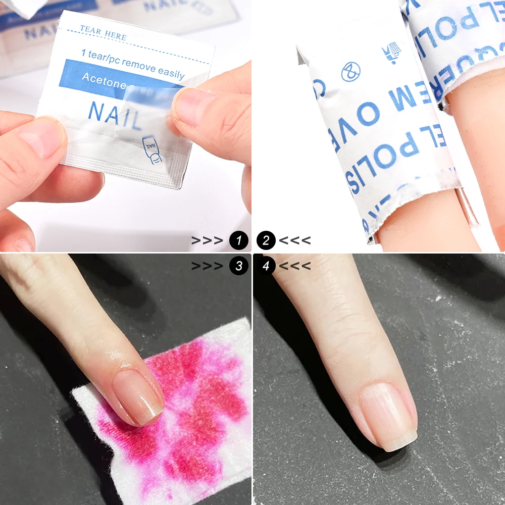 100/200pcs Professional Nail Gel Lacquer Polish Remover Wraps Manicure Tools Wet Wipes Paper Pads Foil Nail Art Cleaner One Step