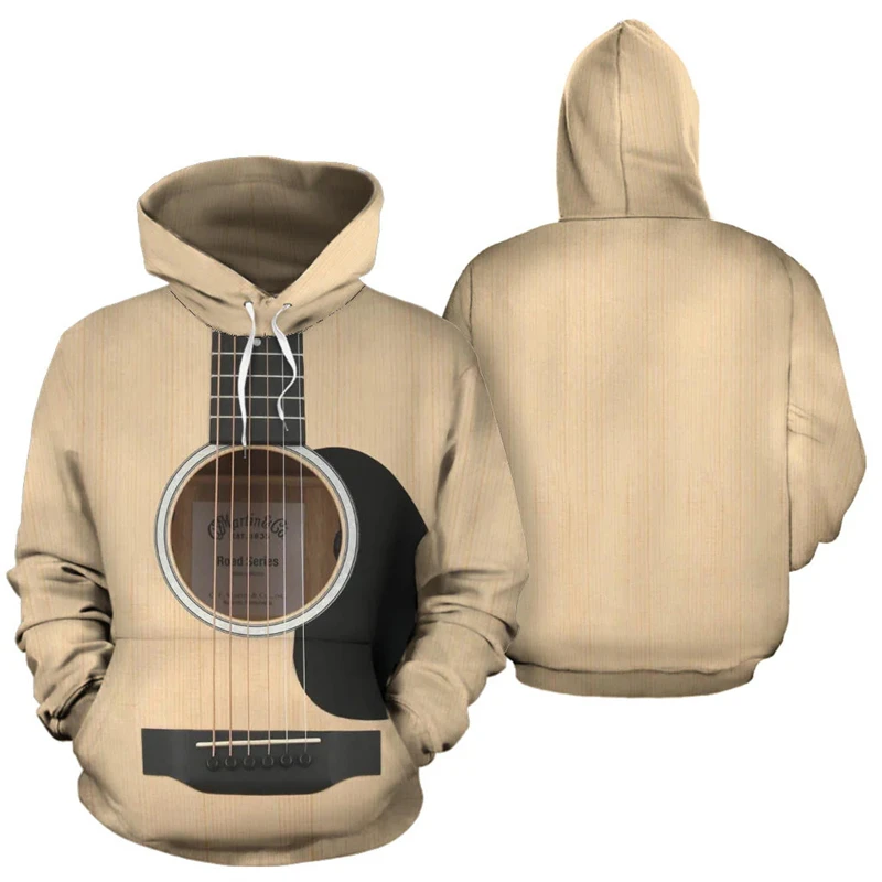 Men Hoodie Guitar Instrument 3D Printed Graphic Pullover Spring Autumn Fashion Harajuku Long Sleeve Streetwear Men Tops - Image 5