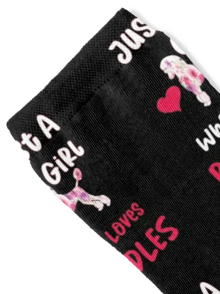 Just A Girl Who Loves Poodles, Poodles Gifts For Him For Her, Poodles Lover , Poodle Dog Socks ankle hip hop Socks Male Women's