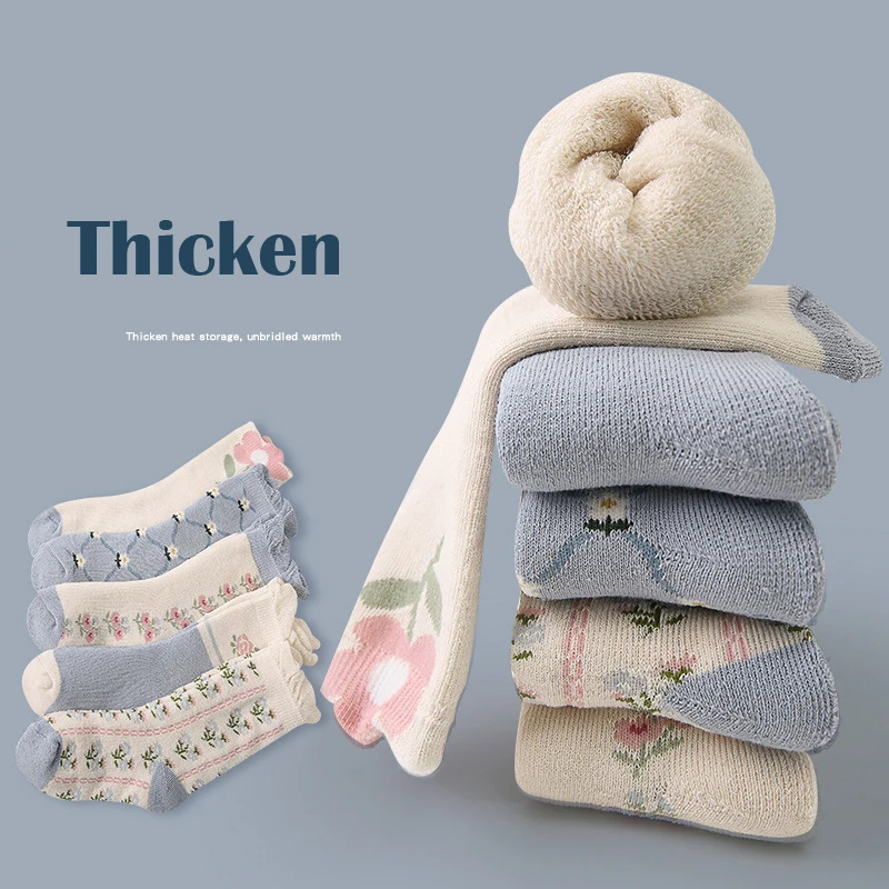 5 Paar Wintersocken, Thermo-Socken für Kinder, Jungen, Mädchen, Cartoon-Bär, warme Baumwollsocken, Plüschsocken für Kleinkinder – Detail 15