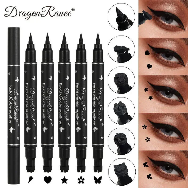 Dragon Ranee Double head Star Seal Eyeliner waterproof non-smudging novice heart plum embellished eye tail eyeliner makeup