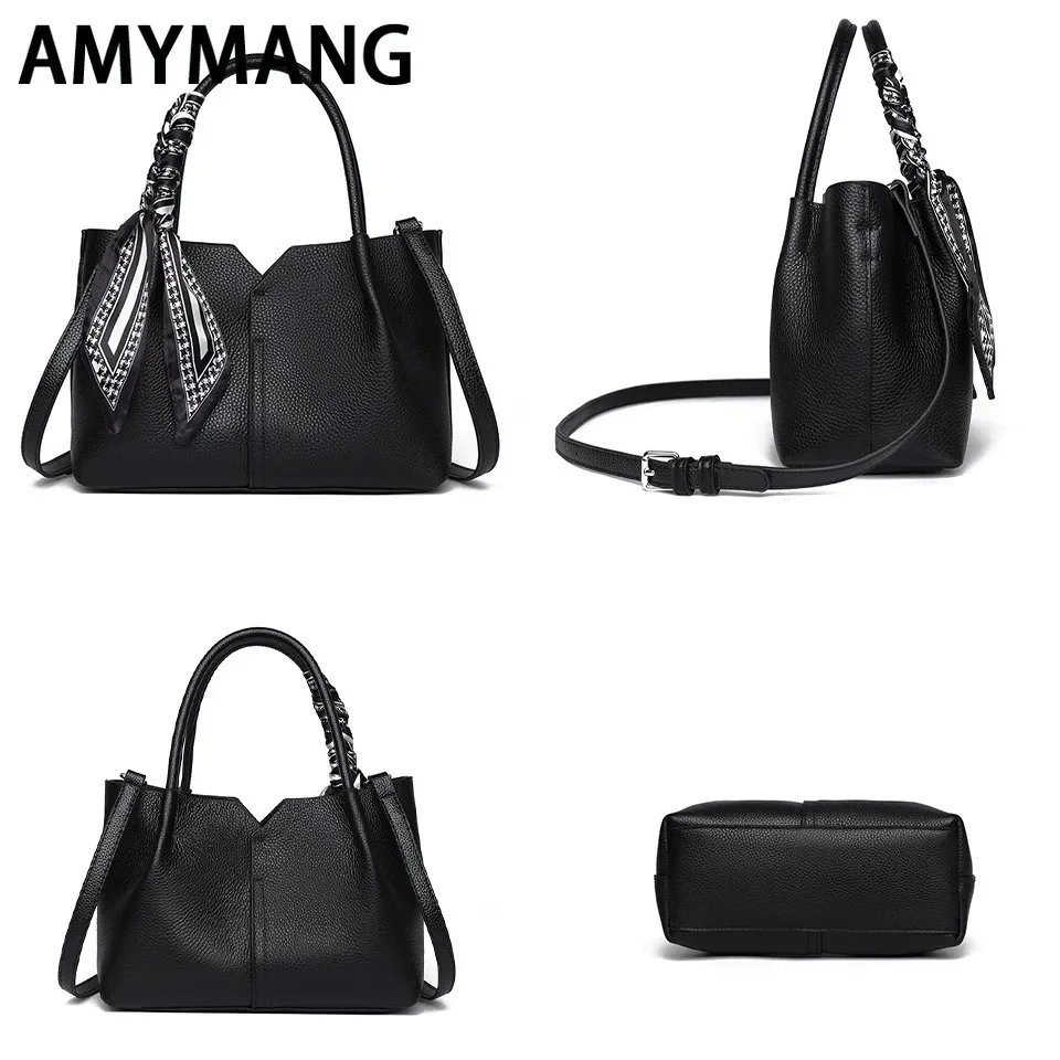 Amymang couro genuíno clássico feminino crossbody sacos de alta qualidade bolsas e bolsas designer luxo ombro mensageiro shopper