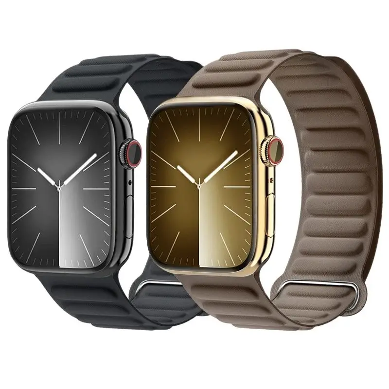 Magnetschlaufe für Apple Watch-Armbänder 44 mm, 40 mm, 49 mm, 45 mm, 41 mm, 38 mm, fein gewebtes Armband, iWatch-Serie 9, 8, 6, 5, 4, 7 SE Ultra 2