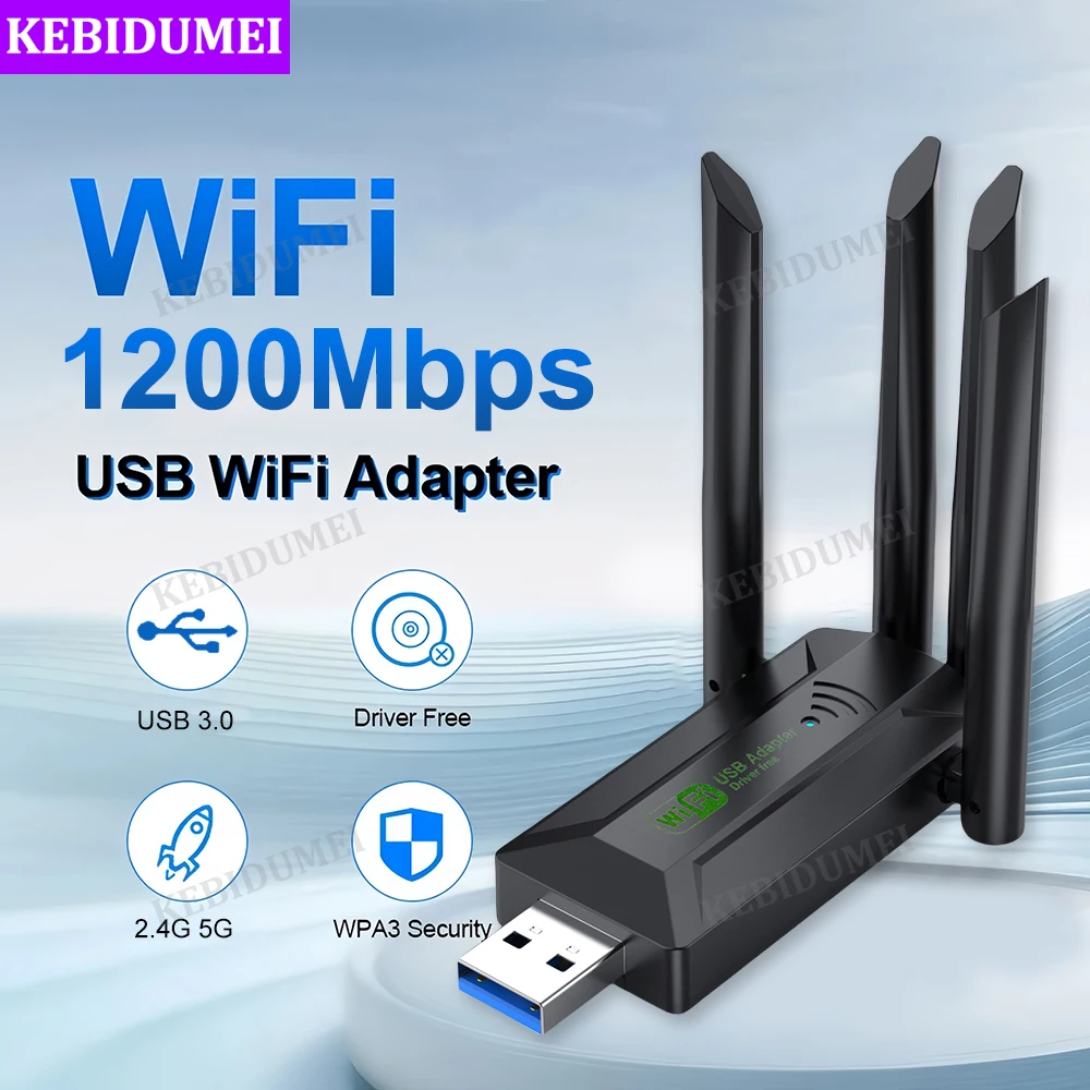 

1200Mbps USB 3.0 WiFi Adapter Wireless Network Card 2.4G 5G Dual Band High Speed USB WiFi Adapter Network Signal Transmitter