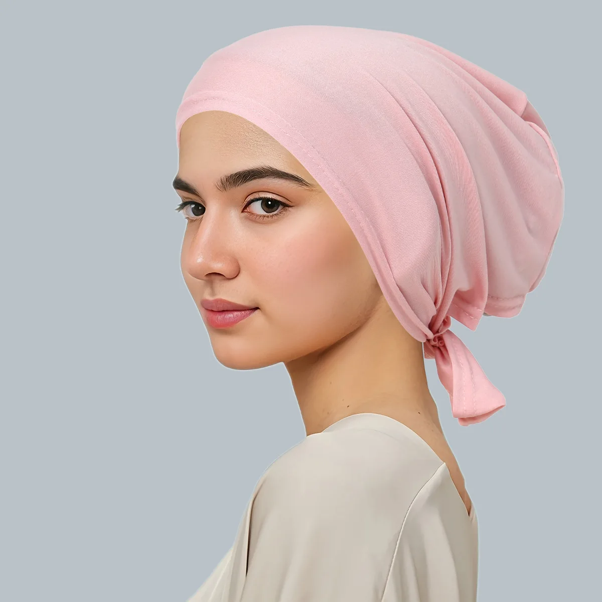 

2024 New Soft Muslim Turban Hat Inner Hijab Caps Solid Color Islamic Underscarf Bonnet India Hats Female Headwrap Turbante Mujer