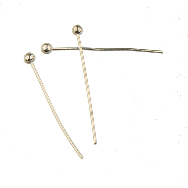 500pcs/ bag Pins Ball Head Making Brass Jewelery 20mm Long DIY Accessories Needles Copper Crafts Materials Earring Components