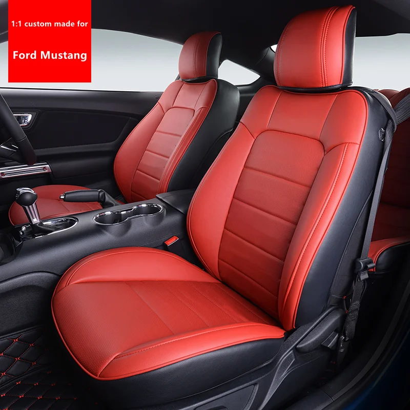 

Custom Fit for 2015-2022 Mustang Car Seat Covers Full Set Durable Quality Material for Ford Mustang GT Mustang Convertible