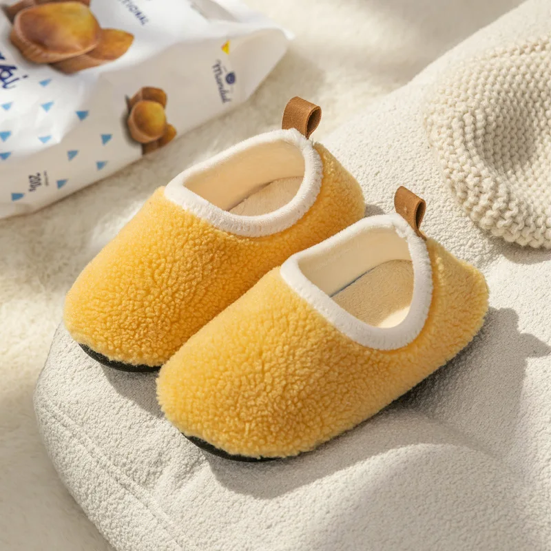 Kids Home Slippers Indoor Soft Sole Anti Slip Children Flats Comfort Warm Cotton Shoes Boys Girls Lightweight Floor Shoes 슬리퍼