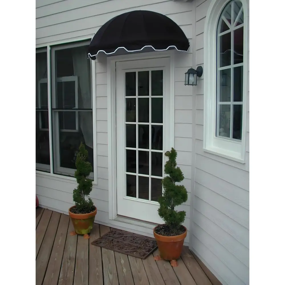 

Sunbrella Canvas Awning - 5 Color Options, 3 Sizes, Dome Style, Black, 4ft Wide