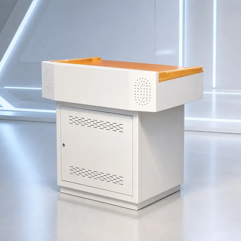 for Steel Podium Multifunctional Audio Visual Teaching Multimedia Small Center Console for School Teaching Reading Room