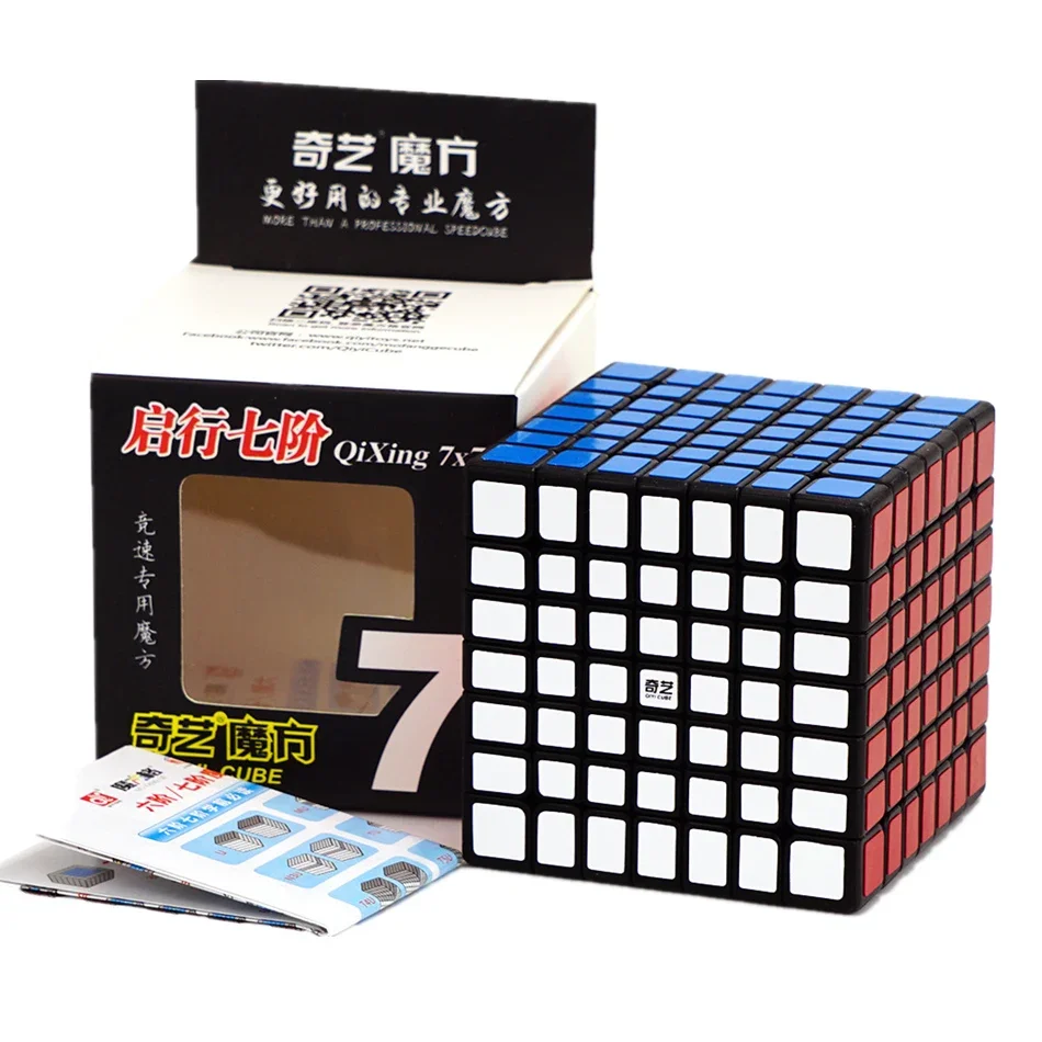 Qiyi Sticker Magic Speedcube Black  6x6x6 7x7x7 Cube Magic 4x4 5x5 6x6 7x7 Speed Puzzle Educational Toy Children Version 2