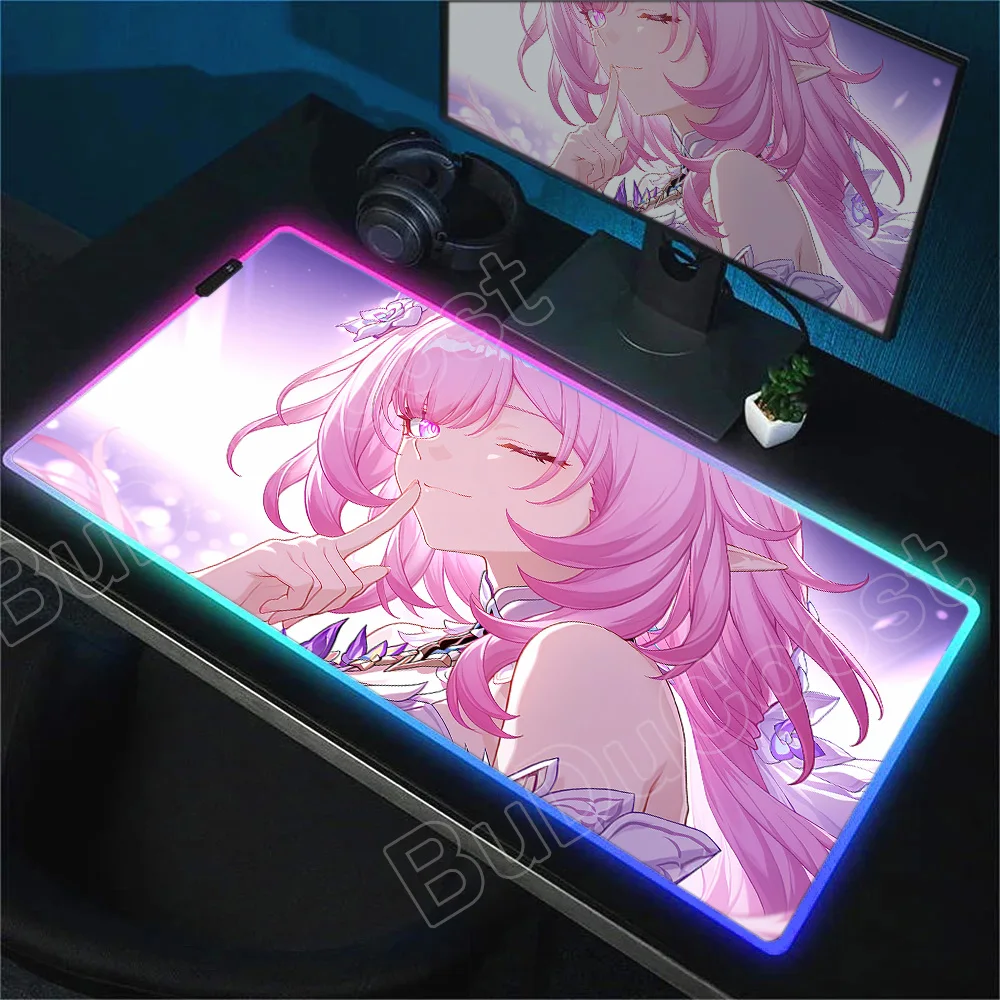ستار السكك الحديدية سيرين ماوس الوسادة أنيمي الألعاب مكتب ماوس الوسادة LED الجدول الوسادة الخلفية المطاط سطح المكتب XXL RGB مكتب الحصير لعبة الملحقات #2