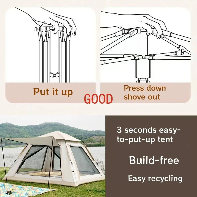 tent 5 ~ 8 people Outdoor Automatic Quick Open Tent  Waterproof Camping Tent Family Outdoor Instant Setup