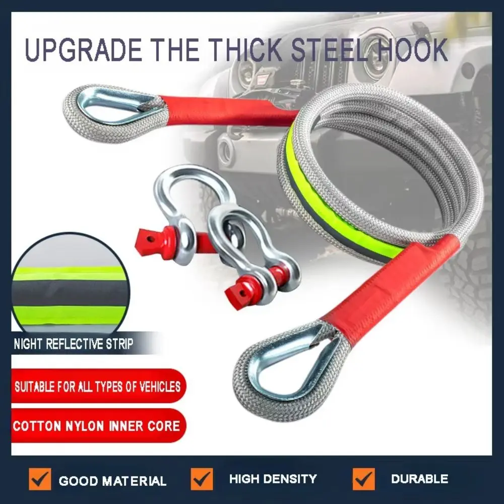 

Labor Saving Wear Resistant Traction Rope Nylon Tow Strap Tow Rope High Elasticity Close Together Emergency Rope Outdoors