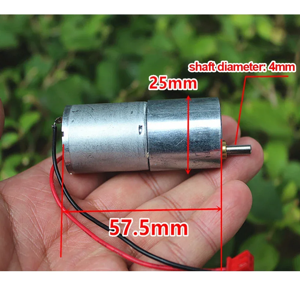 Mini 370 Gear Motor DC 5V-12V 44RPM Slow Speed Large Torque Reduction Motor Full Metal Gearbox Reducer Robot Car Model