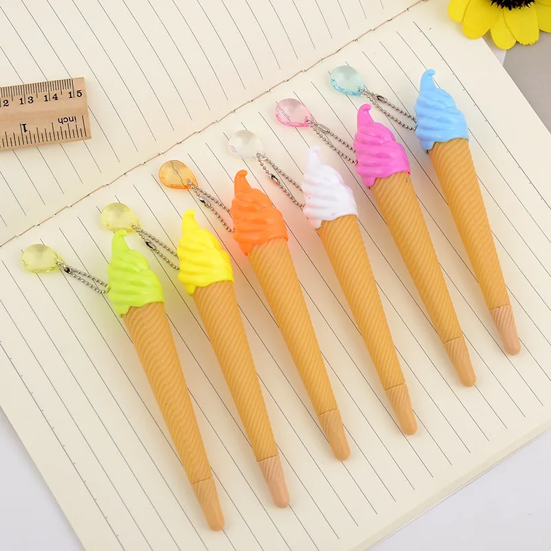 

50PCS Students Prizes Creative Japanese Korean Stationery Colorful Ice Cream Modeling Gel Pen Cartoon Pen Creative Pen